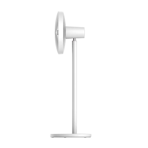 Xiaomi Mi Smart Standing Fan 2 Tisch- Standventilator mit optionaler iOS/Android Mi Home Appanbindung (15 W sparsamer BLDC Motor, 58 dB, 4 Geschwindigkeitsstufen, Google Assistant kompatibel) Weiß