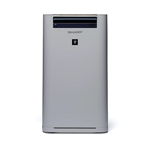 SHARP UA-HG60E-L Luftreiniger mit Luftbefeuchter für Räume bis zu 50 qm, 3-Stufen Filtersystem (Vorfilter, Geruchsfilter, HEPA-Filter), grau