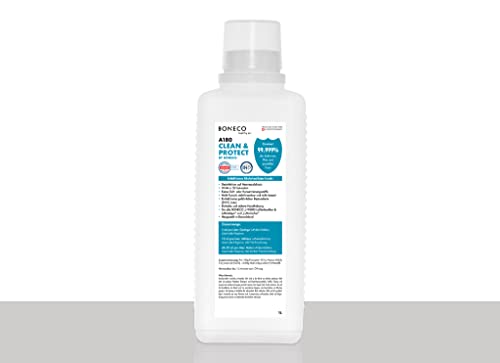 BONECO 51196 Hygienemittel Clean & Protect 1l A180 - Desinfektion auf Meeressalzbasis - hochwirksame Art der Luftbehandlung - für Hybrid Luftbefeuchter, Luftreiniger oder Luftwäscher