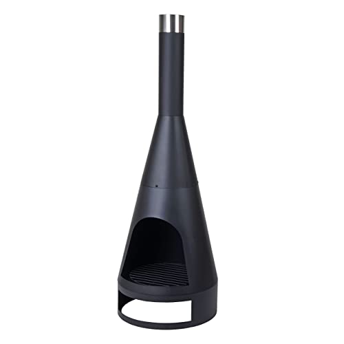 Gartenofen HWC-K90, Gartenkamin Terrassenkamin Terrassenofen, Schürhaken Feuerstelle - 160x55cm schwarz