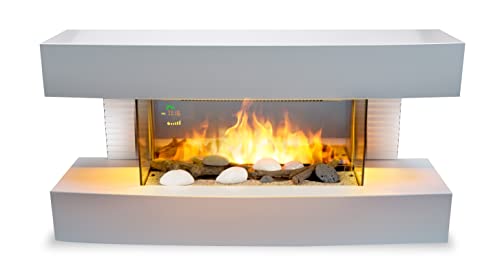 Classic Fire Elektrokamin - Toronto - 230V/2000W - Weiß - Kamin - mit Fernbedienung - LED-Flammeneffekt
