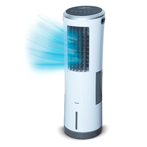 Livington InstaChill – Kühler mit Wasserkühlung – mobiler Luftkühler mit 3 Kühlstufen – Kühlgerät ohne Abluftschlauch für 12h Kühlung Dank 8,5 L Tank, mit Fernbedienung, Luftbefeuchter