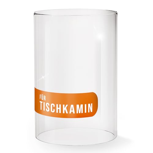 flammtal - Ersatzglas für Bioethanol Tischkamin - Feuerfester Glaszylinder [Ø 14 cm/Höhe 22cm] - Kompatibel mit flammtal, Edelfeld & weiteren Ethanol Tischkaminen - Hitzeresistentes Borosilikatglas