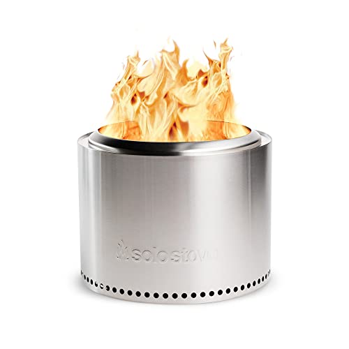 Solo Stove Feuerstelle Bonfire 2.0 | Feuerschale zur Raucharmen Holzverbrennung, Mit Herausnehmbarer Auffangschale, Mobile Außen-Feuerstelle für Unterwegs, Edelstahl, 49,5 x 35,5 cm, 9 kg