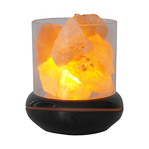 Irishom Salzkristalllampe USB Aroma Diffuser Salzlampe Nachtlicht Salzkristall-Leuchte Duftöldiffuser für Büro Yoga Schlafzimmer