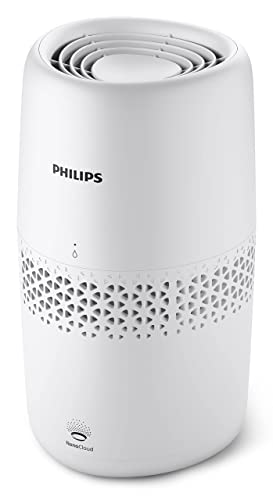 Philips Domestic Appliances Luftbefeuchtung 2000er Serie - NanoCloud-Technologie, Befeuchtet Räume bis zu 31m2, 2L Wassertank, 99% weniger Bakterien, Weiß, (HU2510/10)