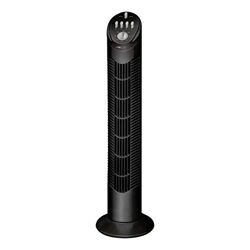 Clatronic Tower Fan/ Turmventilator/ Säulenventilator/ Standventilator TVL 3546; Oszillation 75 Grad; quiet/silence/leise; für Sommer/summer; cold air; Timer; 76 cm Höhe; 50 Watt; schwarz