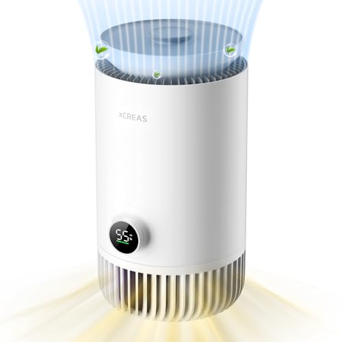 xCREAS Luftbefeuchter und Luftreiniger in einem, 3L Tank Top Fill Verdunstungsbefeuchter und HEPA-Filter Luftreiniger Combo, 23dB, Hygienic Humidification with 400 ml/h