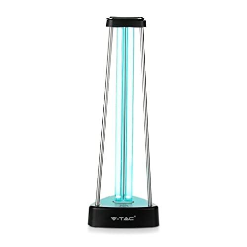 V-TAC Keimtötende Lampe mit UV- und Ozon-Strahlen – Reichweite von 60 m² – Sterilisierende Lampe zur Reinigung von Räumen, Bakterien, Viren, ausgestattet mit Touch-Schalter