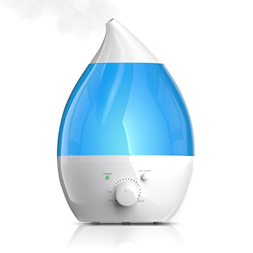 Arendo - Luftbefeuchter LED Ultraschall inkl. Wasserfilter - Raumbefeuchter - Diffusor Humidifier - 7 facher LED Farbwechsel - geräuscharm - Dufteinschub für ätherische Öle