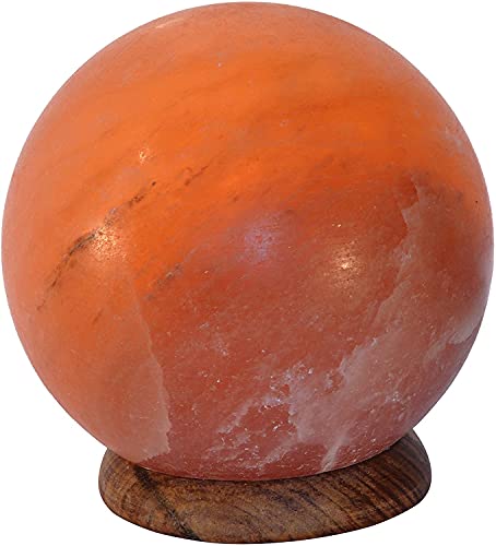AGT Salzkristalllampe Kugelform Planet -Inklusive Salzlampenfassung E14+ Glühbirne 15 Watt (Salzlampe Kugel: Ø 15 cm)