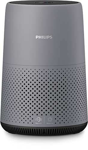 Philips Series 800 Luftreiniger - 20 W, entfernt Pollen, Staub, Viren und Aerosole* in Räumen mit bis zu 49 m², HEPA- und Aktivkohlefilter, Dunkelgrau (AC0830/10)