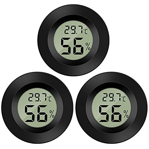 Thlevel 3X Mini LCD Digital Thermometer Temperatur Luftfeuchtigkeit Tester Hygrometer für Kühlschrank Aquarium -50°C~+70°C (3 PCS B)