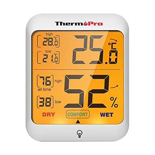 ThermoPro TP53 digitales Thermo-Hygrometer Thermometer Hygrometer Raumluftüberwachtung Temperatur und Luftfeuchtigkeitmessgerät mit Hintergrundbeleuchtung