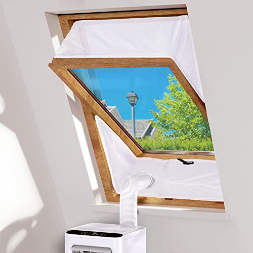 Dachfenster Klimaanlage Abdichtung, Weiß und Wasserfest Fensterabdichtung für Mobile Klimageräte mit Einzel- und Doppelschlauch (190cm x 2 Stück)