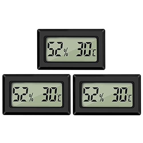 Thlevel Mini LCD Digital Thermometer Hygrometer Temperatur Luftfeuchtigkeit Tester für Kühlschrank Aquarium (3PCS)