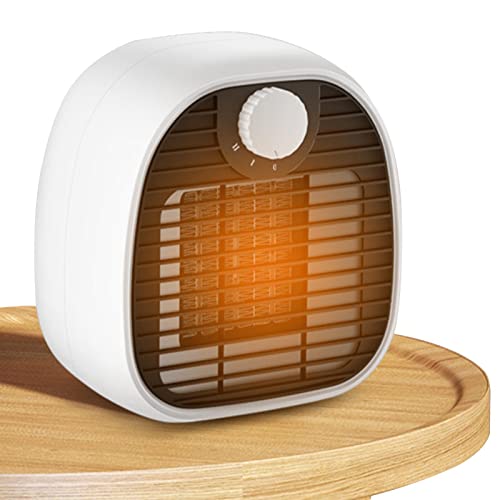 Eolaks Kleiner Raumheizkörper | Handwärmer, geräuscharm, mit Thermostat, PTC-Keramik-Heizlüfter mit drei Geschwindigkeitsstufen, für Büro, Badezimmer