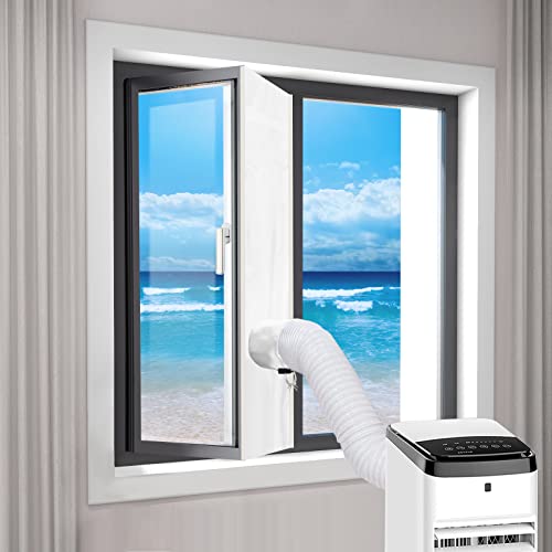 Landrip Fensterabdichtung für Mobile Klimageräte, Fensterabdichtung Klimaanlage mit zum Flügelfenster Keine Bohrlöcher erforderlich, Dachfenster, 400x45cm