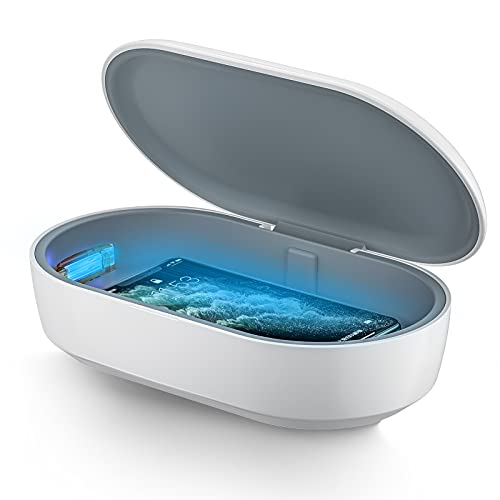 Signstek UV Desinfektionsgerät Wireless 10W UV-C Sterilisator Sauber Box mit Aroma Diffusor Tragbar Sterilisationsbox für Handys Make-up Pinsel Brille Uhr