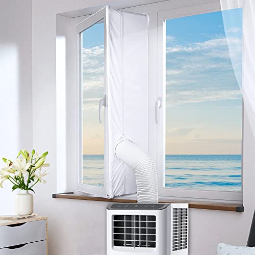 Klimaanlage Fensterabdichtung, Fensterabdichtung für Mobile Klimageräte 400CM, Wäschetrockner und Ablufttrockner | Blucky zum Anbringen an Fenster, Dachfenster, Flügelfenster
