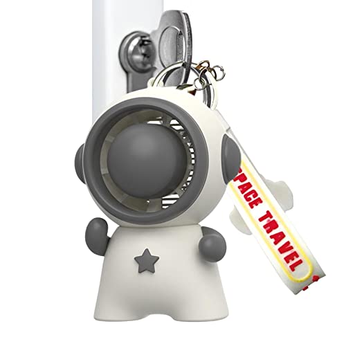 Jimtuze Mini-Ventilator - Astronaut Space Schlüsselanhänger Abnehmbares Lanyard,Tragbarer oszillierender Standventilator, 3 Geschwindigkeiten, wiederaufladbarer, leiser USB-Mini, Standventilatoren