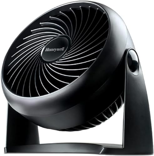 Honeywell TurboForce Turbo-Ventilator (Geräuscharme Kühlung, verstellbarer Neigungswinkel bis zu 90°, 3 Geschwindigkeitseinstellungen, Wandmontage, Tischventilator) HT900E, Schwarz