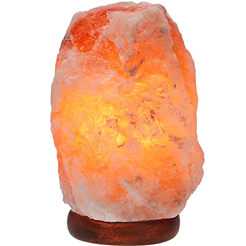 Himalaya Salzlampe Salzkristalllampe aus der Salt Range Pakistan Salzstein Kristall Lampe 2-3kg Salzkristall Nachtlicht auf einem Holzständer inkl. Glühbirne Salz Lampe Himalayan salt lamp