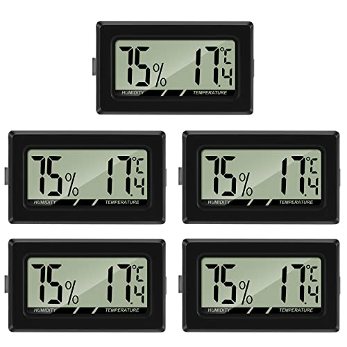 Thlevel Luftfeuchtigkeitsmesser Thermometer Hygrometer Mini LCD Digital Temperatur Zimmerthermometer für Innen Büro Wohnzimmer (5PCS)