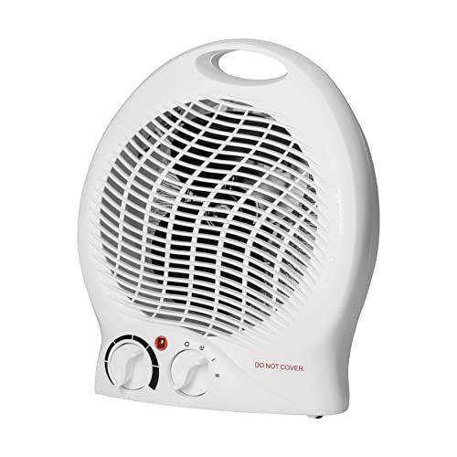 elasto – Heizlüfter 'Mobil' 2000W inkl. Ventilator – tragbares Heizgerät mit Thermostat & 4-Stufen-Schalter zur Regulierung der Raumtemperatur – energiesparend & leise (Weiß)