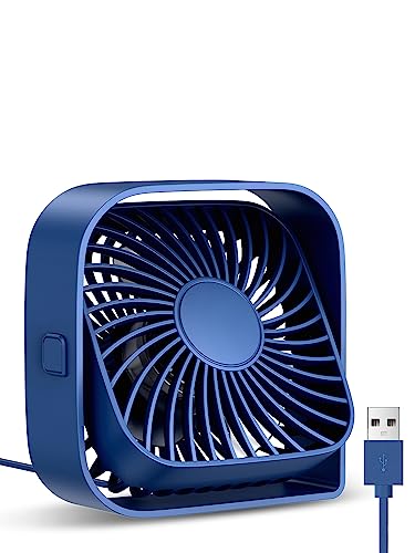 TOPK USB Ventilator Mini Schreibtischventilator leiser Betrieb und starker Luftstrom, 3 Geschwindigkeiten und 360° drehbarer Kopf, für Home Office, Schlafzimmer, Tisch und Desktop