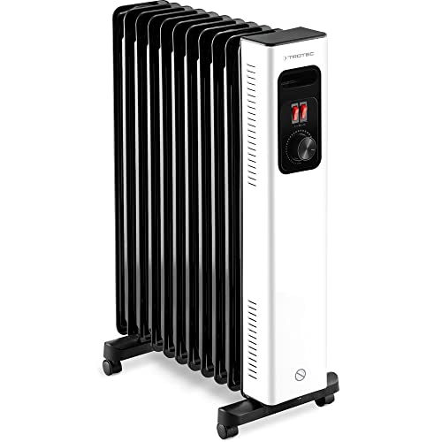 TROTEC Ölradiator TRH 27 E 2.500 W Elektro Heizkörper mit 11 Rippen, 3 Heizstufen, stufenlos einstellbares Thermostat und Sicherheitsabschaltfunktion