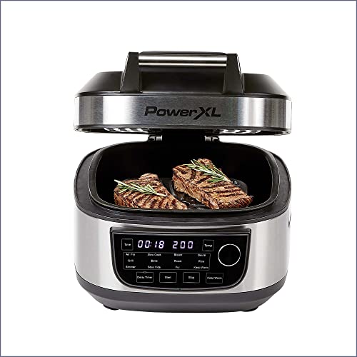 PowerXL Multicooker – 12-in-1 Kocher mit Air Fryer Funktion – zum Braten, Kochen, Frittieren und als Elektrogrill – inkl. spülmaschinenfestem Zubehör