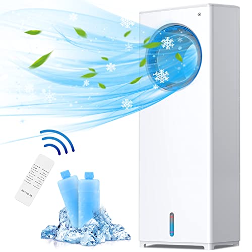 Mobile Klimaanlage 4 in 1 Aircooler Mobile Klimagerät Luftkühler mit Wasserkühlung Ventilator Verdunstungskühler 8h Timer | 3 Modi | 3 Stufen | Oszillierend Mit Fernbedienung
