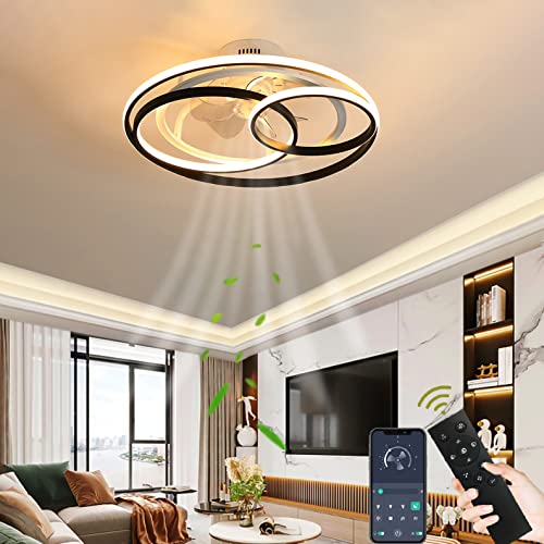 Deckenventilator mit Beleuchtung und Fernbedienung leise,Modern LED Dimmbar Deckenleuchte mit Ventilator 48W Ventilator mit Licht für Esszimmer Wohnzimmer Schlafzimme