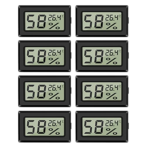 EEEKit 8x Mini Thermometer Hygrometer Innen LCD Mini Digital Temperatur Und Luftfeuchtigkeitsmesser Zimmerthermometer Raumtemperatur Messgerät Hydrometer Für Zuhause Büro Schlafzimmer, Celsius (°C)
