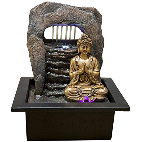 Zen'Light Zen Dao Brunnen, Kunstharz, Bronze, 21 x 17 x 25 cm
