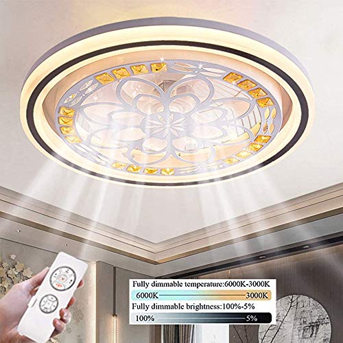 LED Deckenlampe Fan Deckenventilator Mit Beleuchtung Und Fernbedienung Leise 36w Dimmbare Ventilator Deckenventilatoren Beleuchtung Für Kinderzimmer Wohnzimmer Schlafzimmer Fan Lampe Ø50cm (2#)