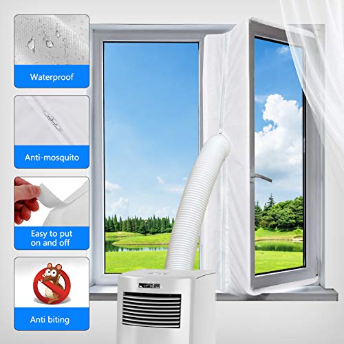 Aozzy Fensterabdichtung für Mobile Klimageräte und Ablufttrockner, AirLock 100 klimaanlagen fensterabdichtung, Hot Air Stop zum Anbringen an Fenster, Dachfenster (Fenster 400CM, Weiß)